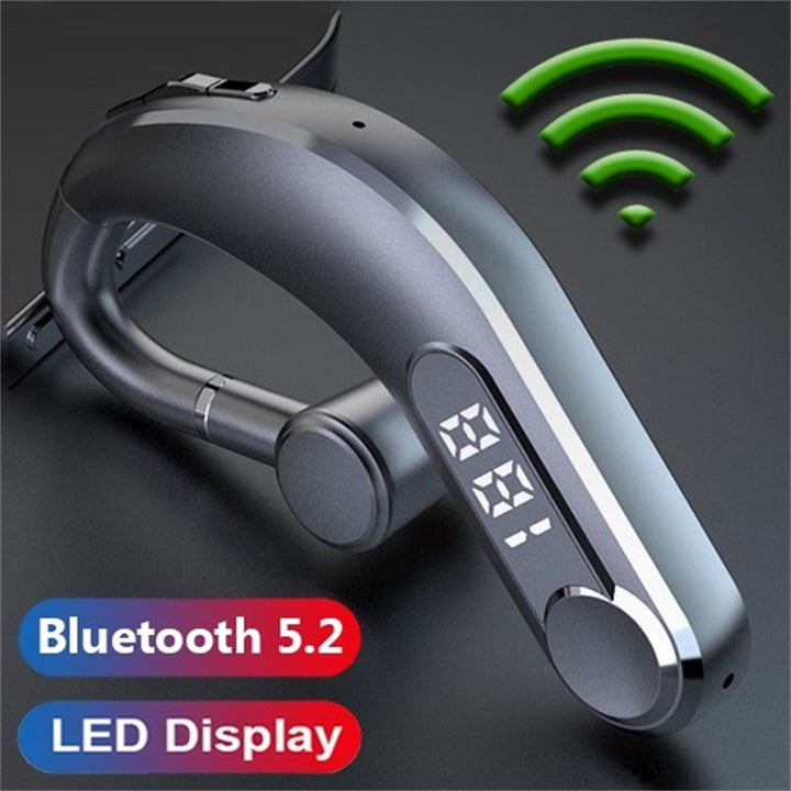 Electronics Gadgets,Bluetooth Earphones with Digital Display,Business Sports Ear Loop Stereo Earphones,Black,