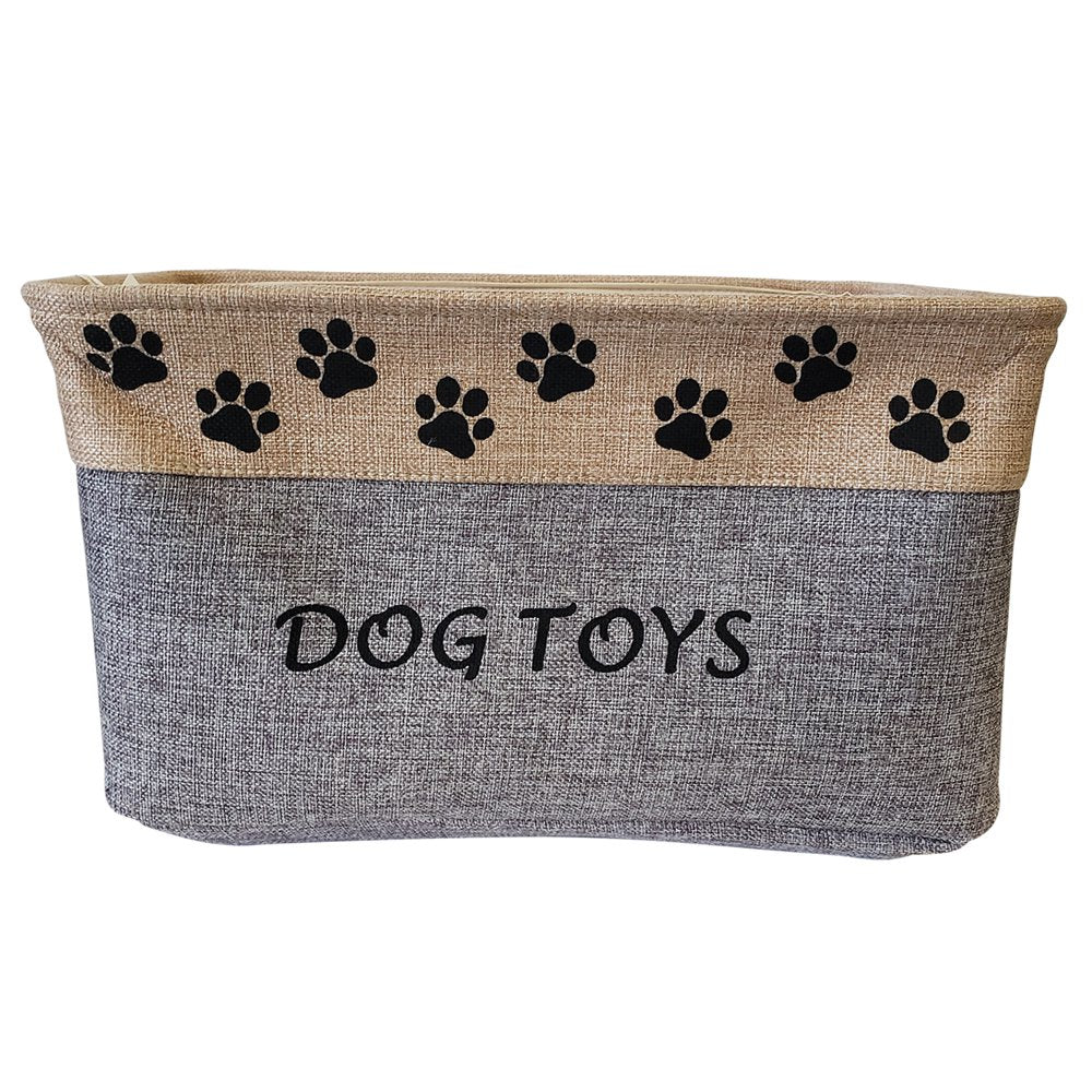 Pet Toy Storage Bin for Dogs and Puppies, 9” X 15.5” X 10”, Grey